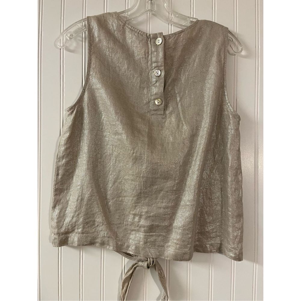 Christian Siriano NY shimmer blouse 100% linen Small - Picture 2 of 4